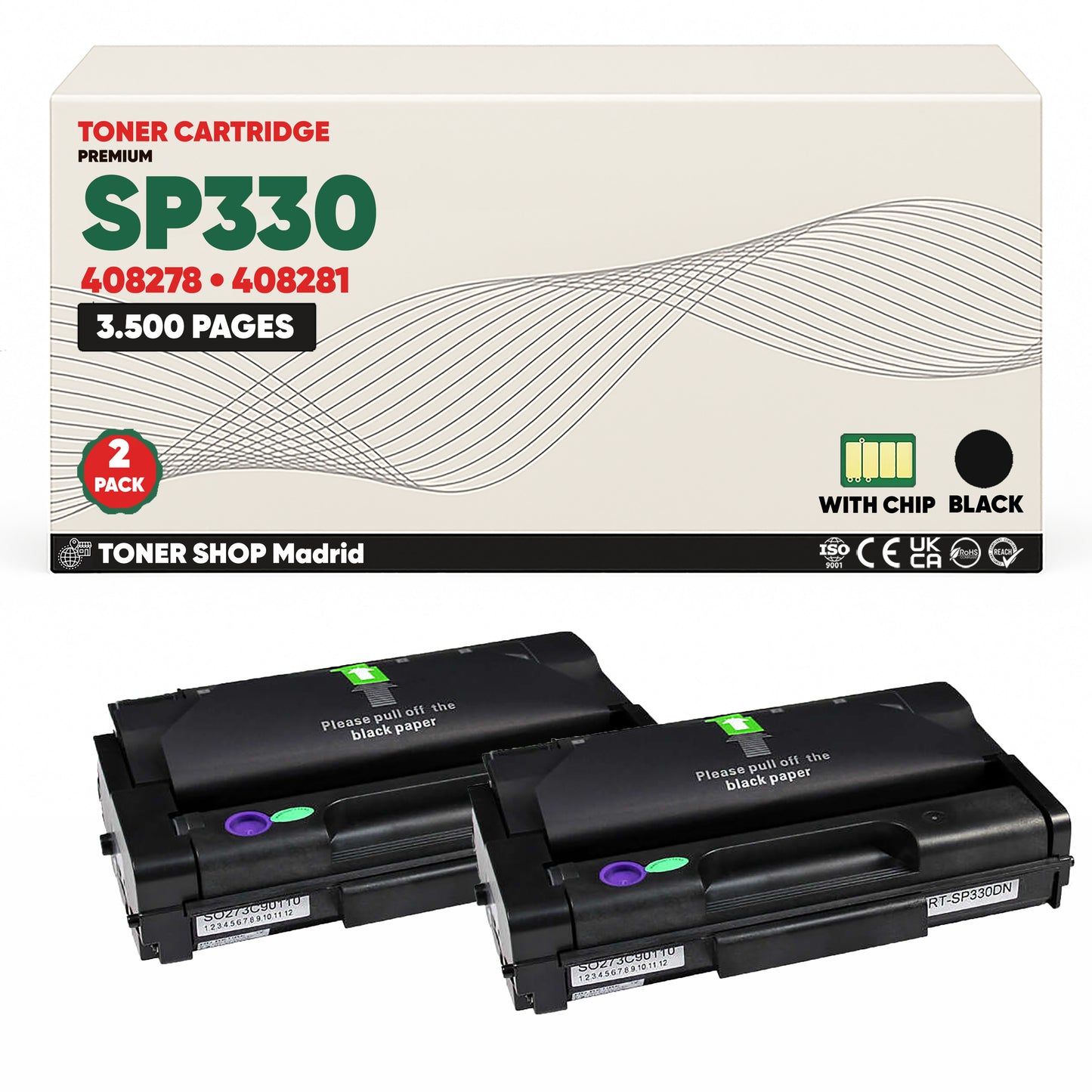 BDink Cartucho/s Tóner Compatible/s Ricoh SP330 Negro