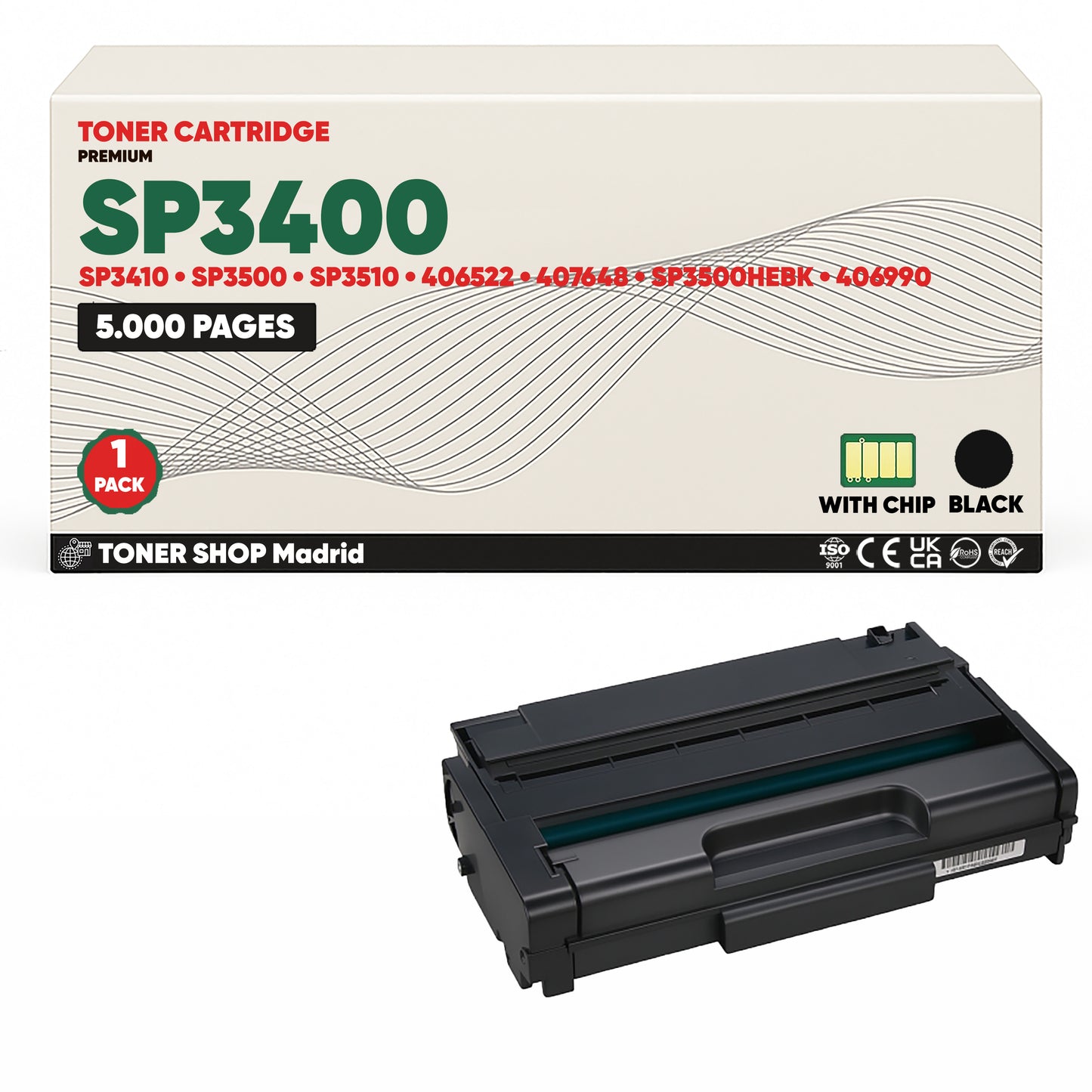 BDink Cartucho/s Tóner Compatible/s Ricoh SP3400/SP3410/SP3500/SP3510 Negro