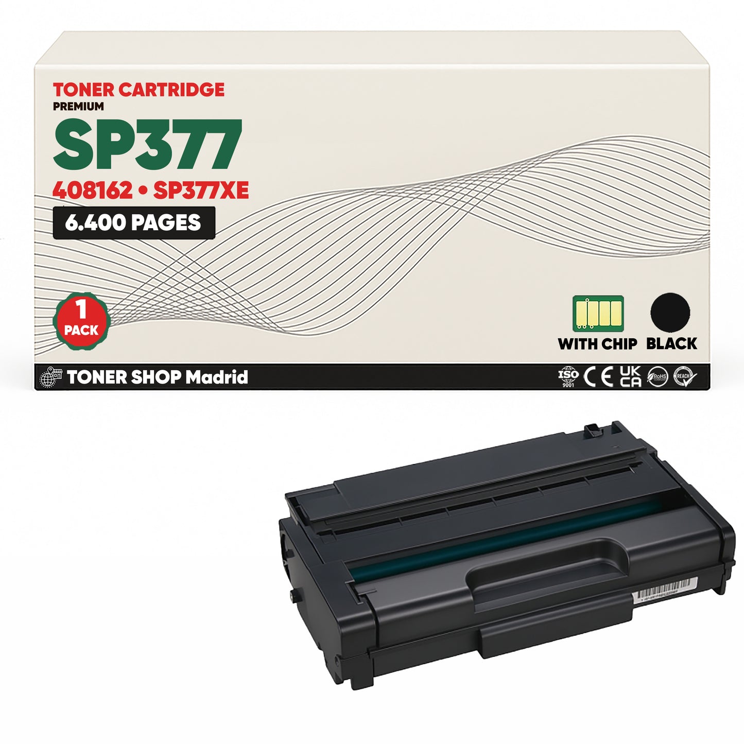 BDink Cartucho/s Tóner Compatible/s Ricoh SP377 Negro