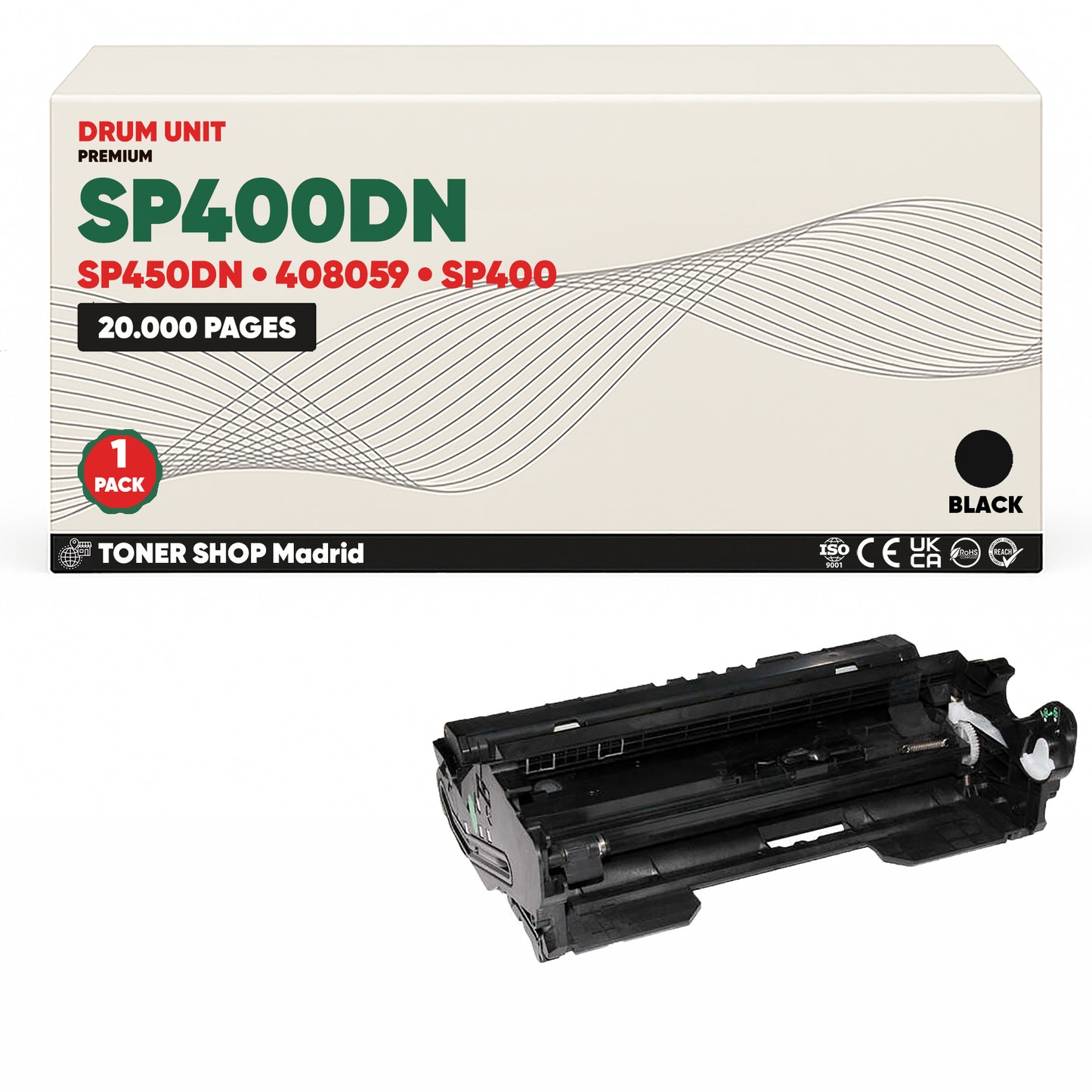BDink Tambor de Imagen Compatible Ricoh SP400DN/SP450DN (Drum)