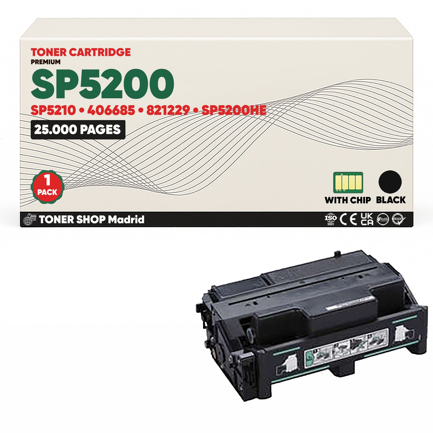 BDink Cartucho/s Tóner Compatible/s Ricoh SP5200/SP5210 Negro