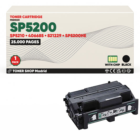 BDink Cartucho/s Tóner Compatible/s Ricoh SP5200/SP5210 Negro