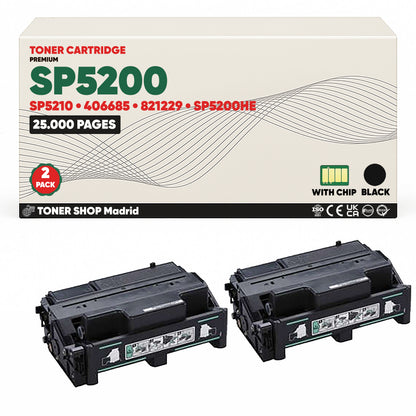 BDink Cartucho/s Tóner Compatible/s Ricoh SP5200/SP5210 Negro