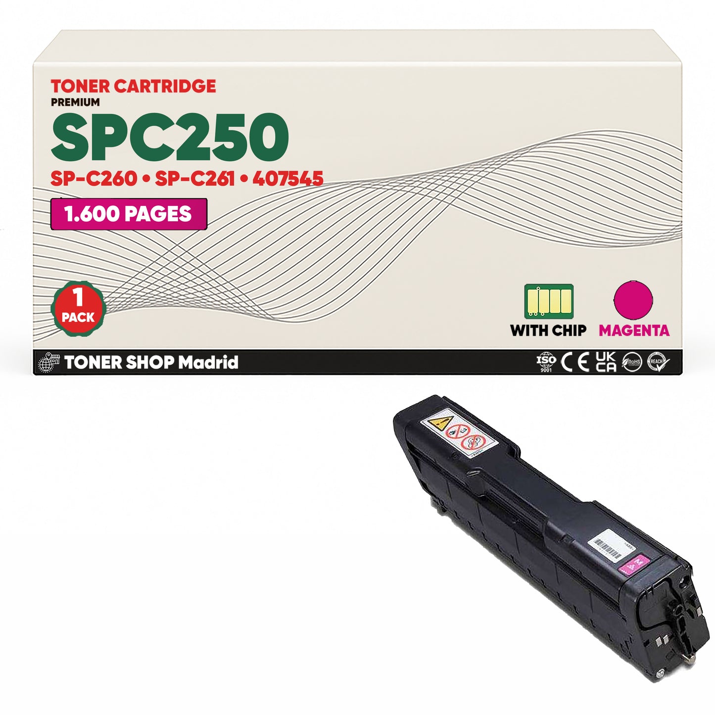 BDink Tóner Compatible Ricoh SPC250 (Pack 4 CMYK) 407543-407546