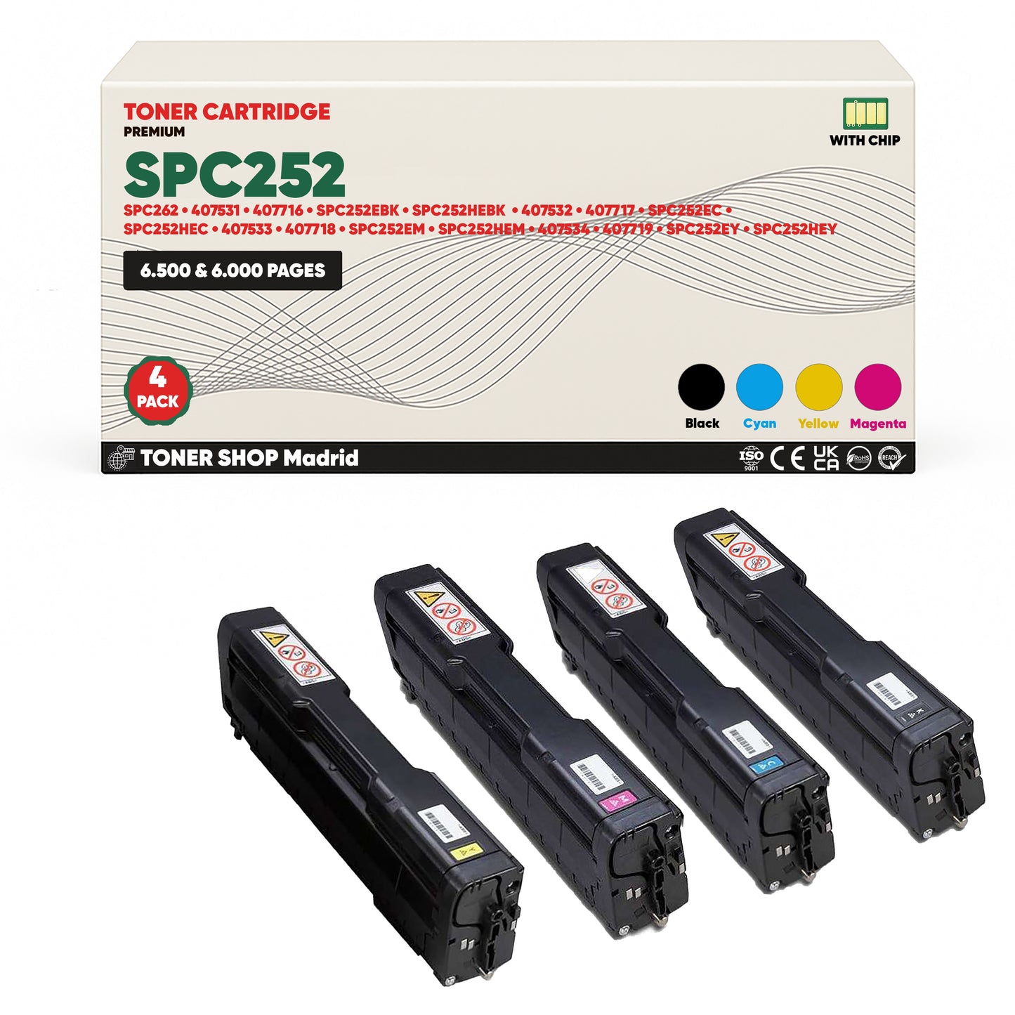 BDink Tóner Compatible Ricoh SPC252/SPC262 (Pack 4 CMYK) 407531-407719