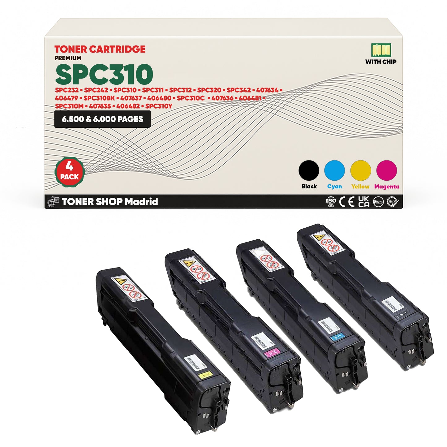 BDink Tóner Compatible Ricoh SPC310 (Pack 4 CMYK) 407634-407637