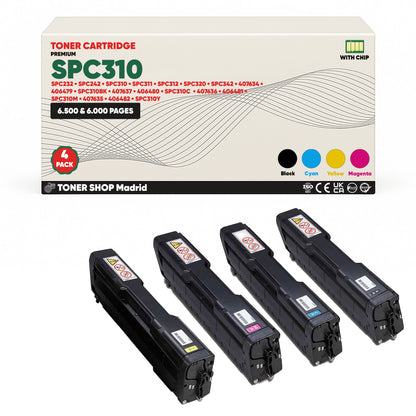 BDink Tóner Compatible Ricoh SPC310 (Pack 4 CMYK) 407634-407637