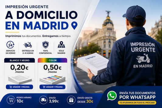 Servicio de Impresión Urgentes en Madrid M-30 | Entrega en el Día desde 10€