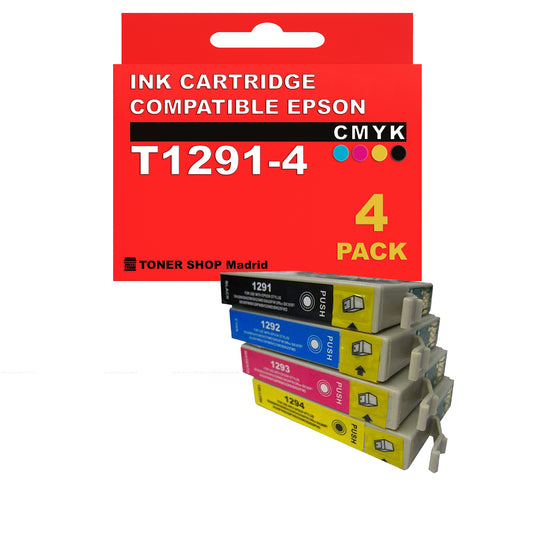BDink Cartuchos Tinta Compatible Epson T1291 a T1294 CMYK (Pack 4)