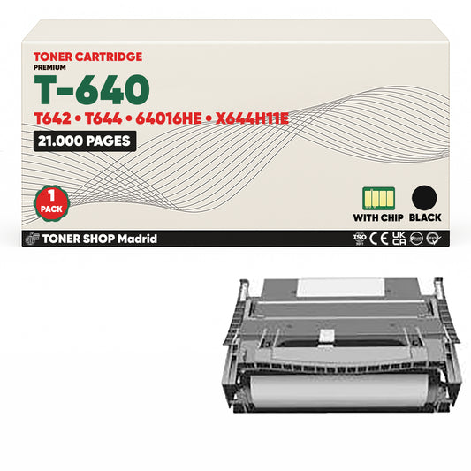 BDink Cartucho Tóner Compatible Lexmark T640/T642 Negro