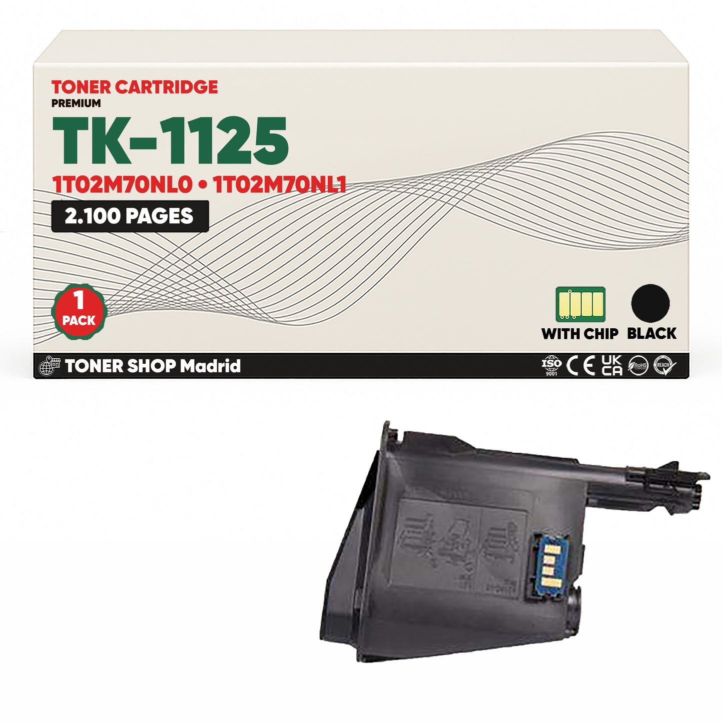 BDink Cartucho Tóner Compatible Kyocera TK1125 Negro