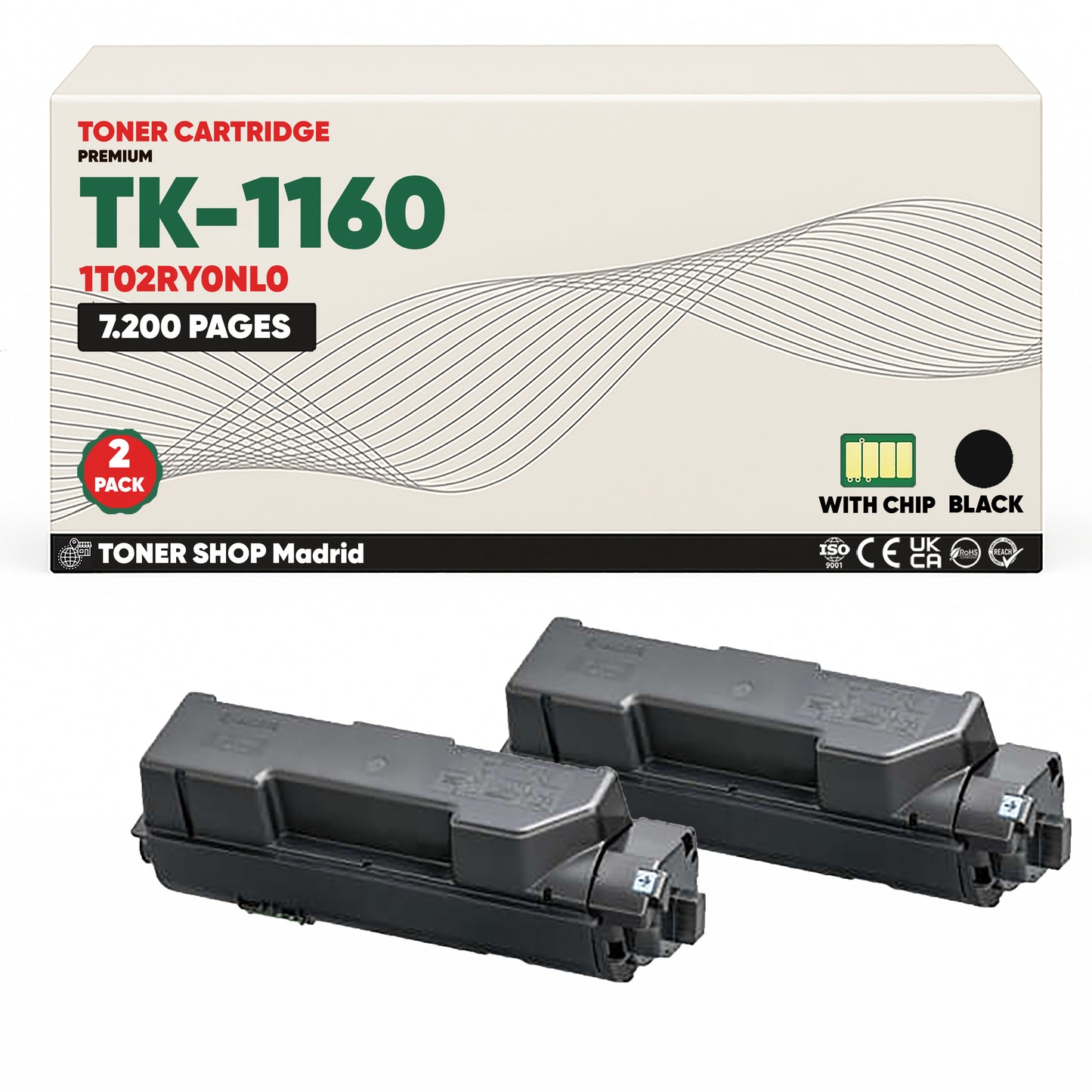 BDink Cartucho Tóner Compatible Kyocera TK1160 Negro