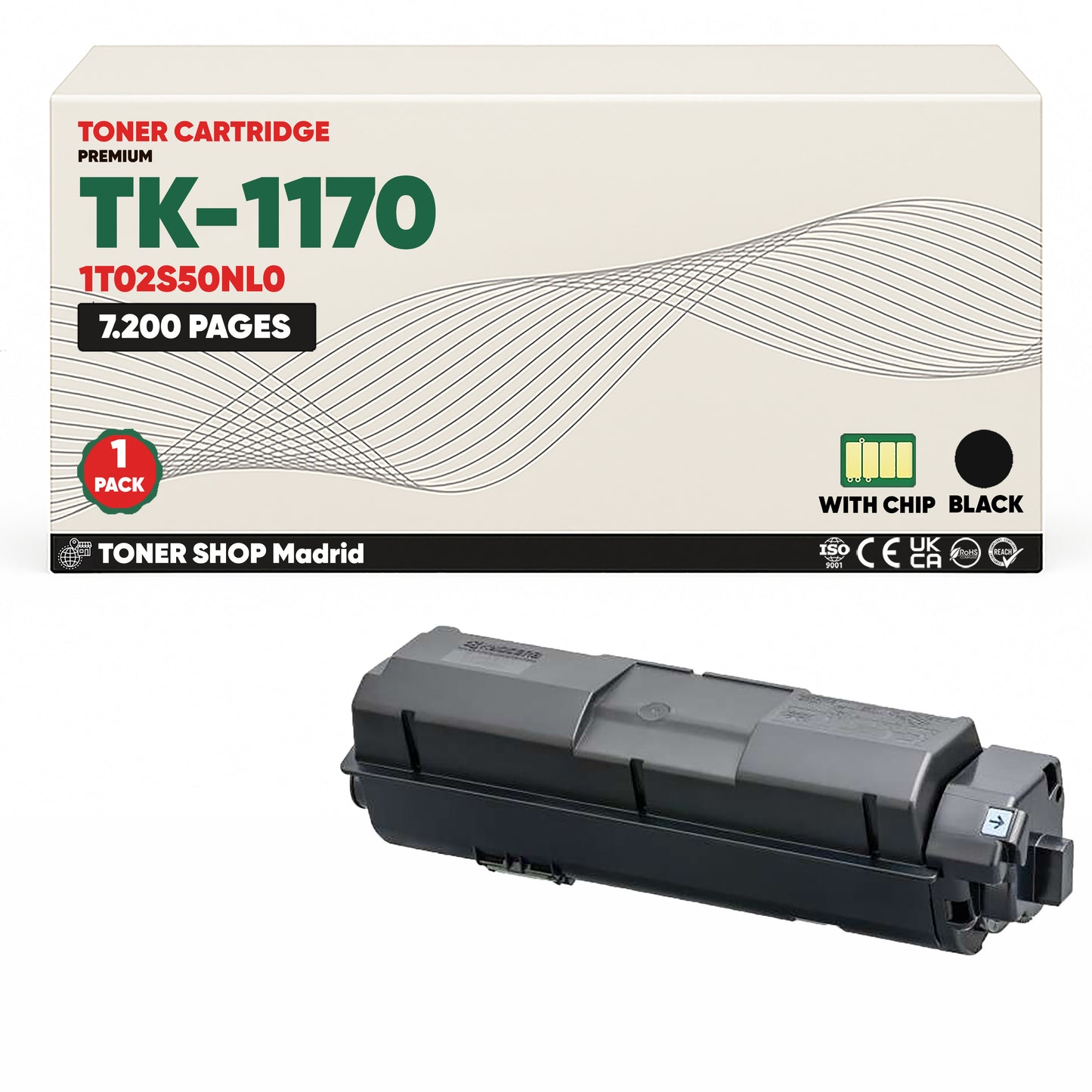BDink Cartucho Tóner Compatible Kyocera TK1170 Negro