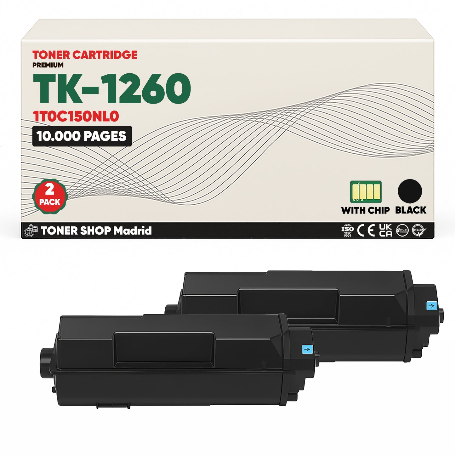 BDink Cartucho Tóner Compatible Kyocera TK1260 Negro
