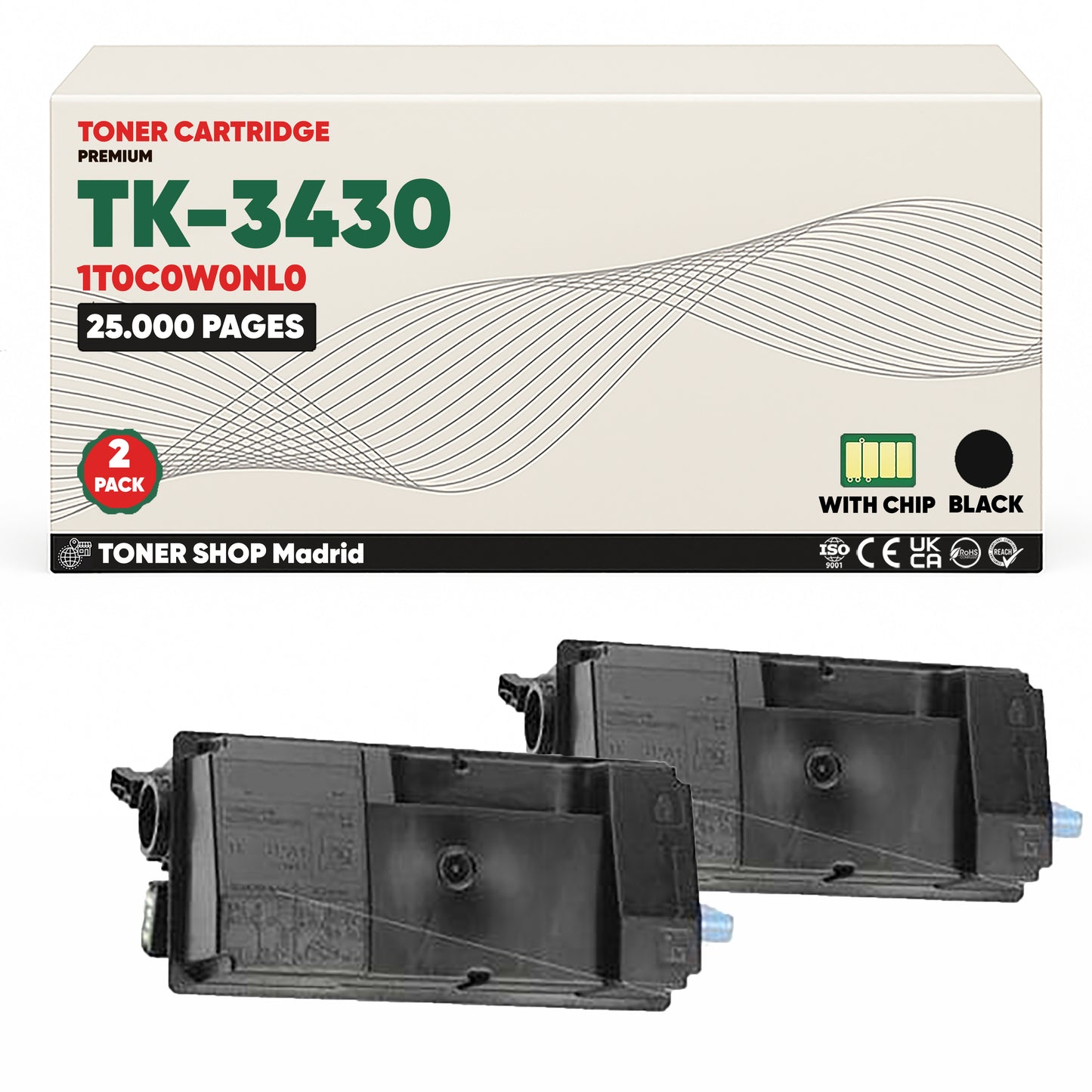 BDink Cartucho Tóner Compatible Kyocera TK3430 Negro