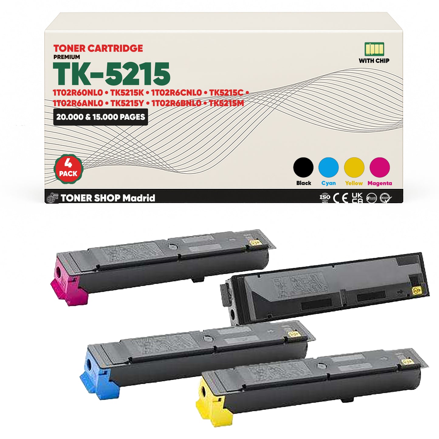 BDink Tóner Compatible Kyocera TK5215 (Pack 4 CMYK)