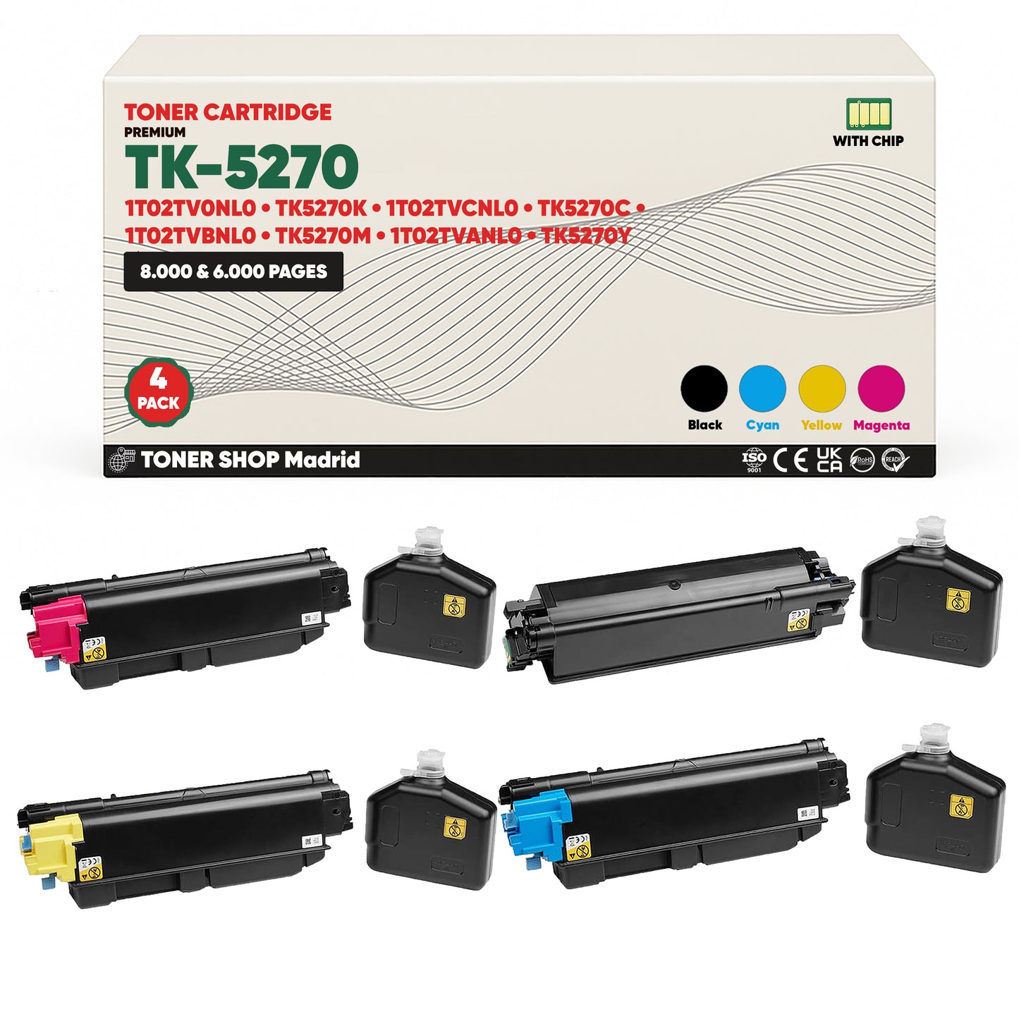 BDink Tóner Compatible Kyocera TK5270 (Pack 4 CMYK)