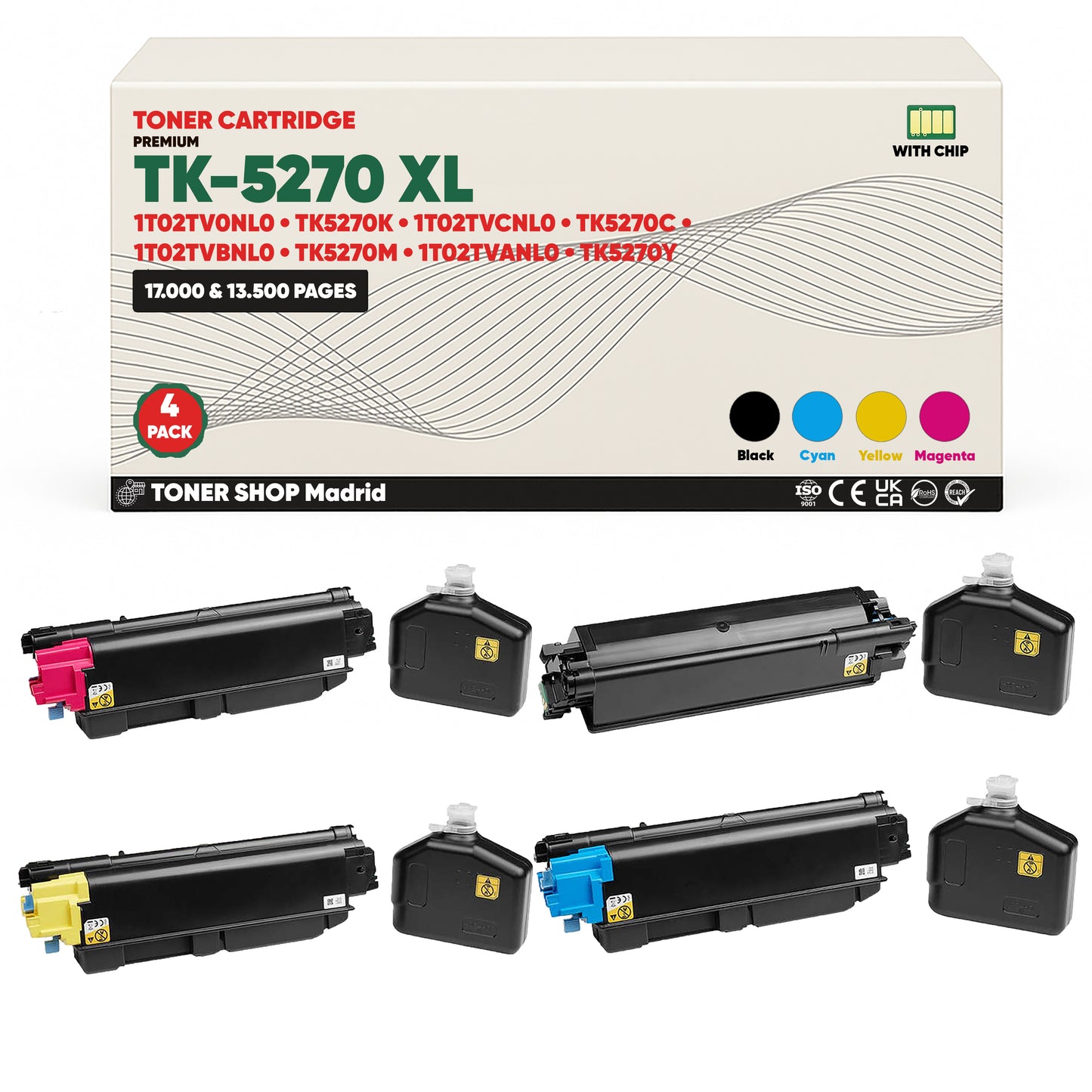 BDink Tóner Compatible Kyocera TK5270 XL (Pack 4 CMYK)