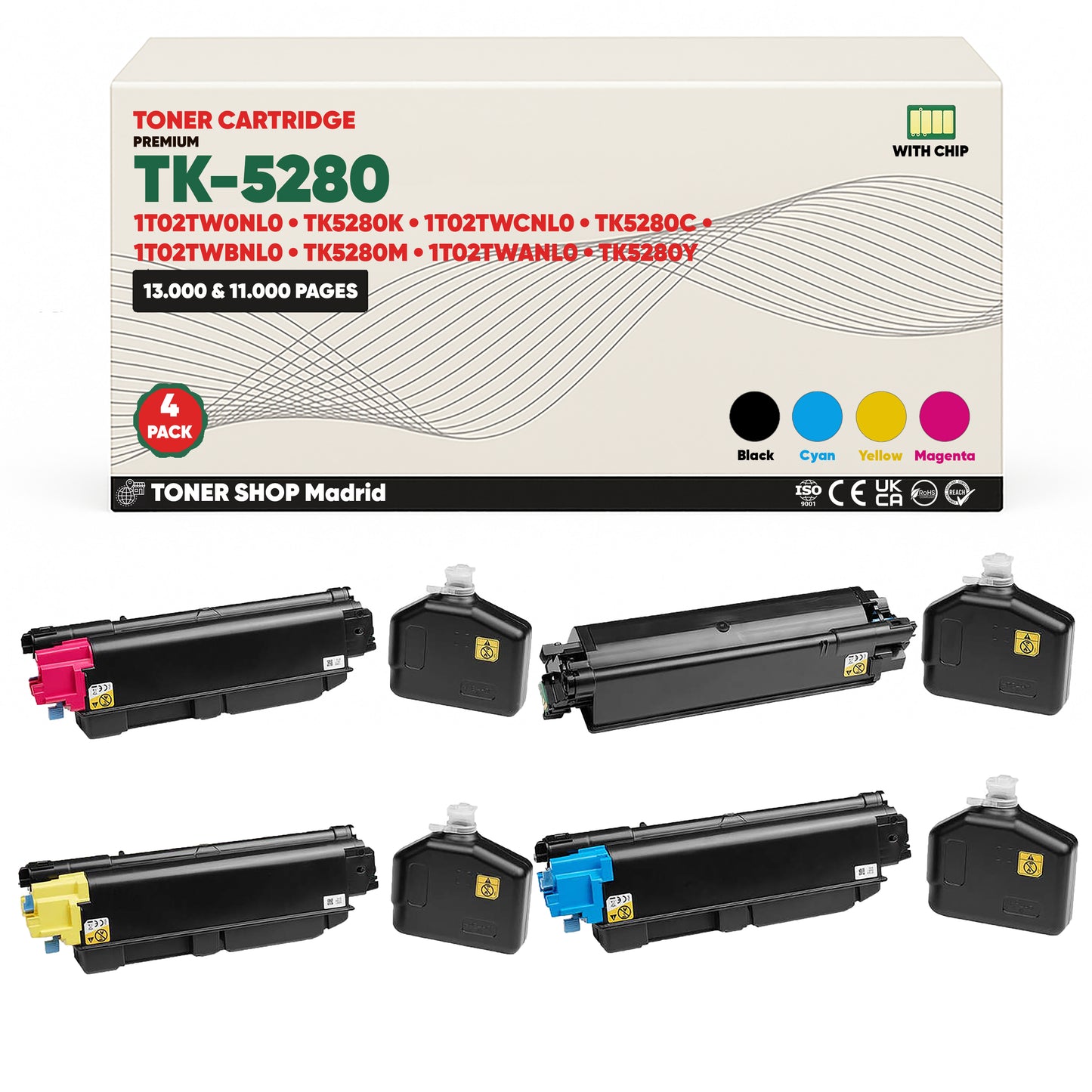 BDink Tóner Compatible Kyocera TK5280 (Pack 4 CMYK)