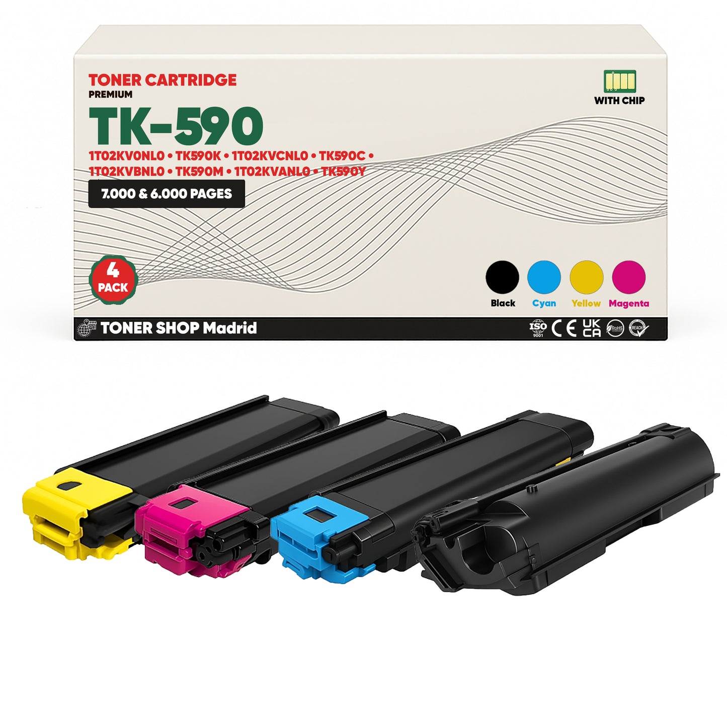 BDink Tóner Compatible Kyocera TK590 (Pack 4 CMYK)