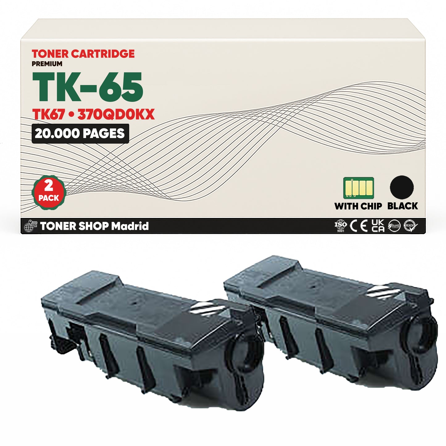 BDink Cartucho Tóner Compatible Kyocera TK65/TK67 Negro
