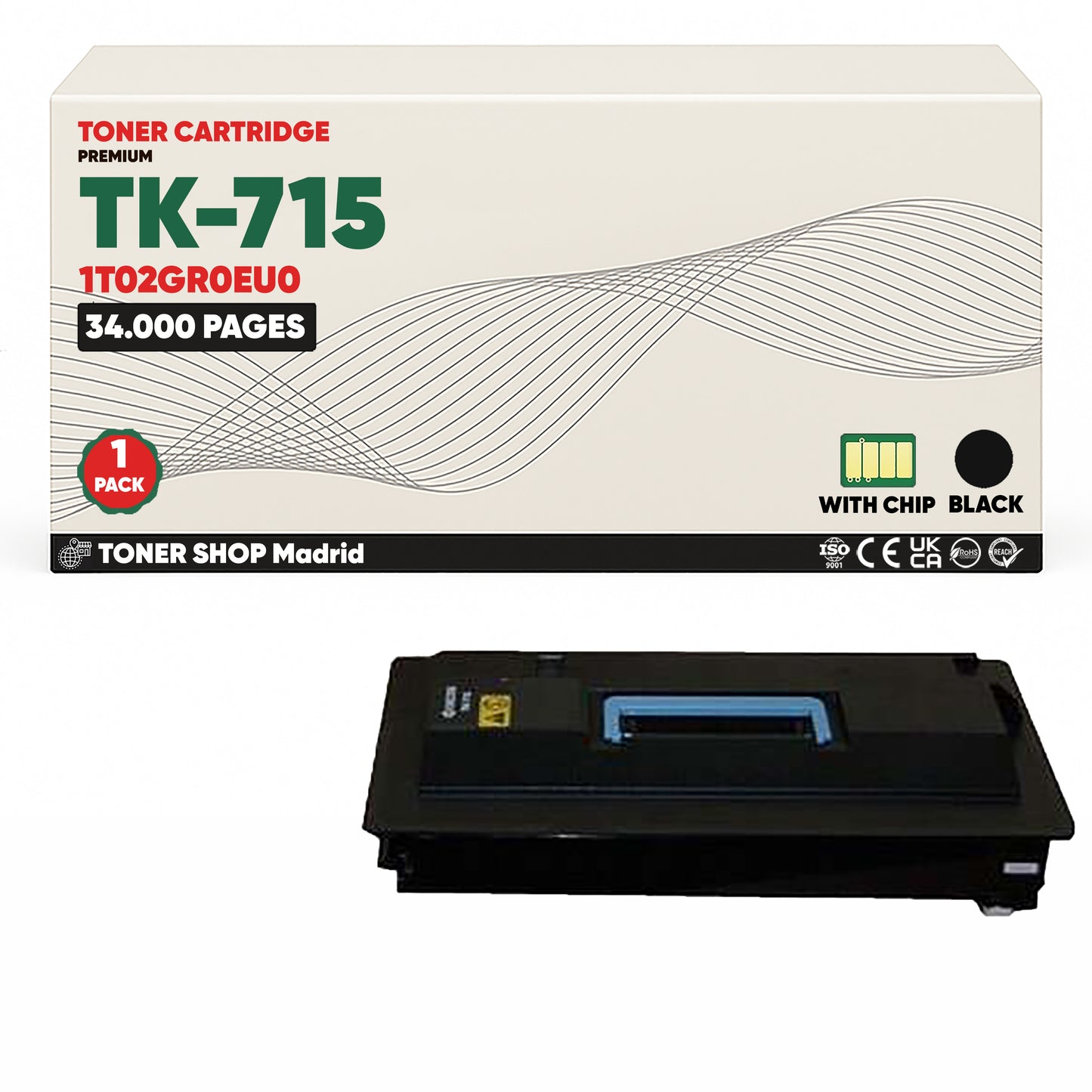 BDink Cartucho Tóner Compatible Kyocera TK715 Negro