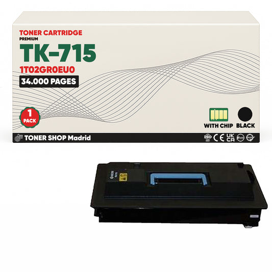 BDink Cartucho Tóner Compatible Kyocera TK715 Negro