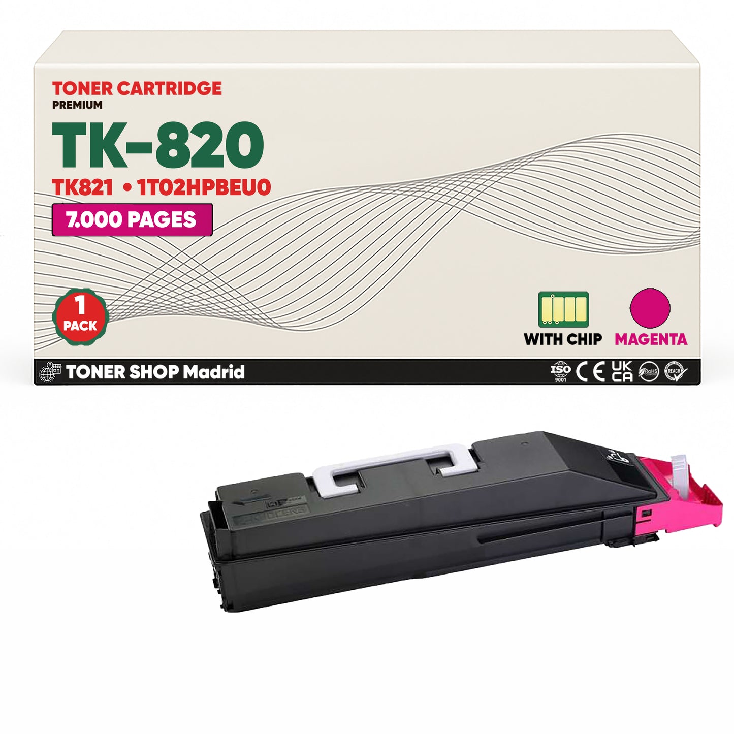 BDink Cartucho Tóner Compatible Kyocera TK820/TK821 Magenta
