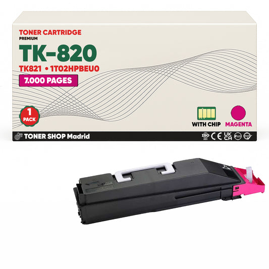 BDink Cartucho Tóner Compatible Kyocera TK820/TK821 Magenta