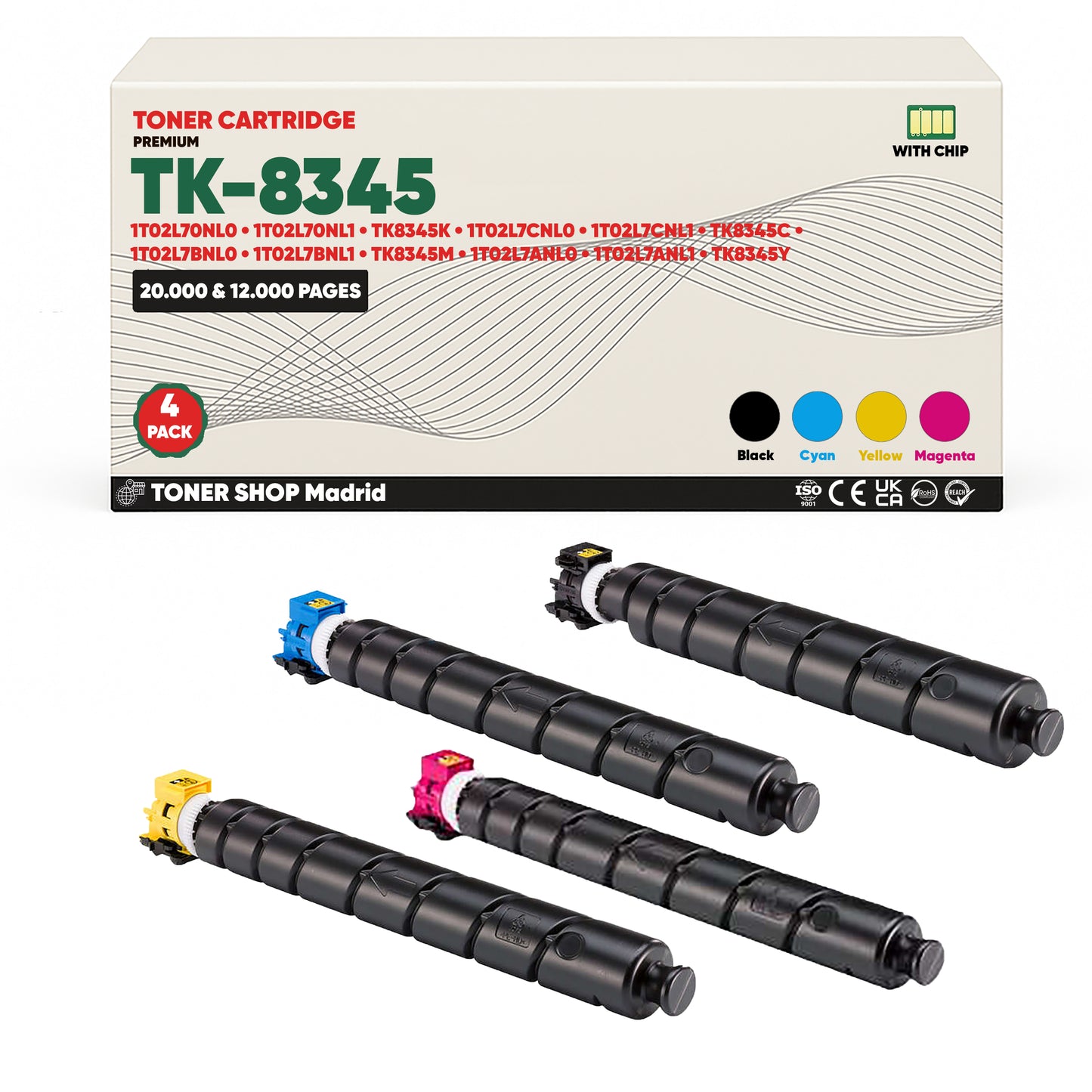 BDink Tóner Compatible Kyocera TK8345 (Pack 4 CMYK)