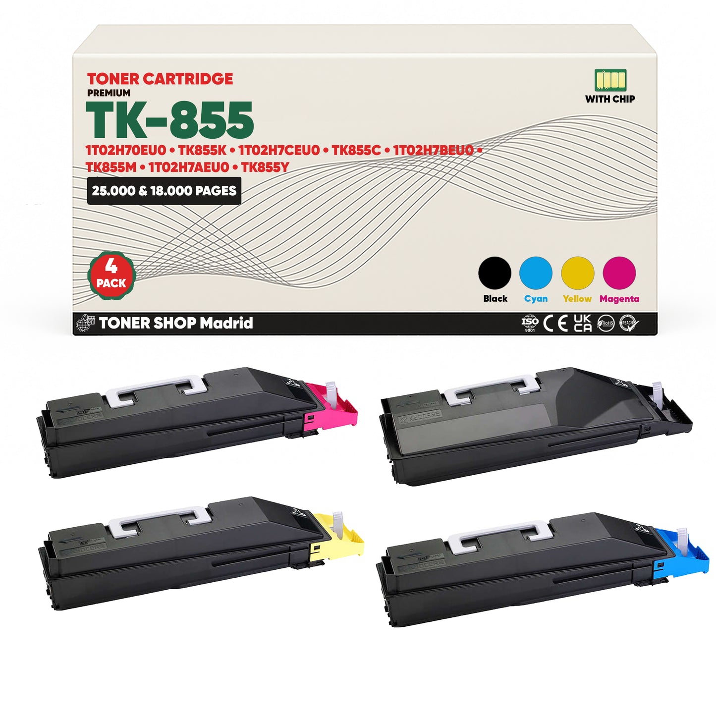 BDink Tóner Compatible Kyocera TK855 (Pack 4 CMYK)