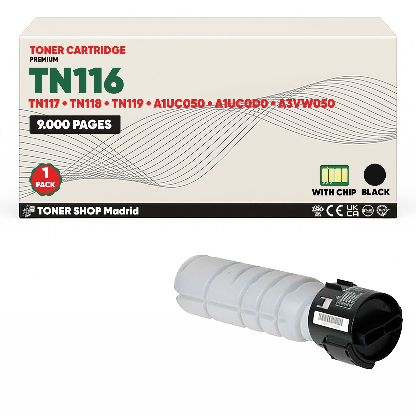 BDink Cartucho de Toner Compatible Konica Minolta TN116 Negro