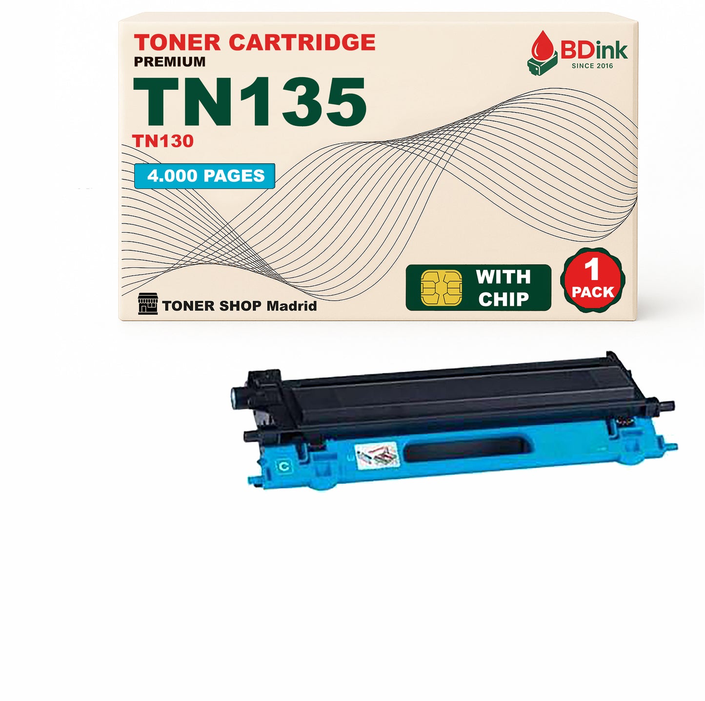 BDink Cartuchos Tóner Compatible Brother TN135 TN130 (Pack 4)