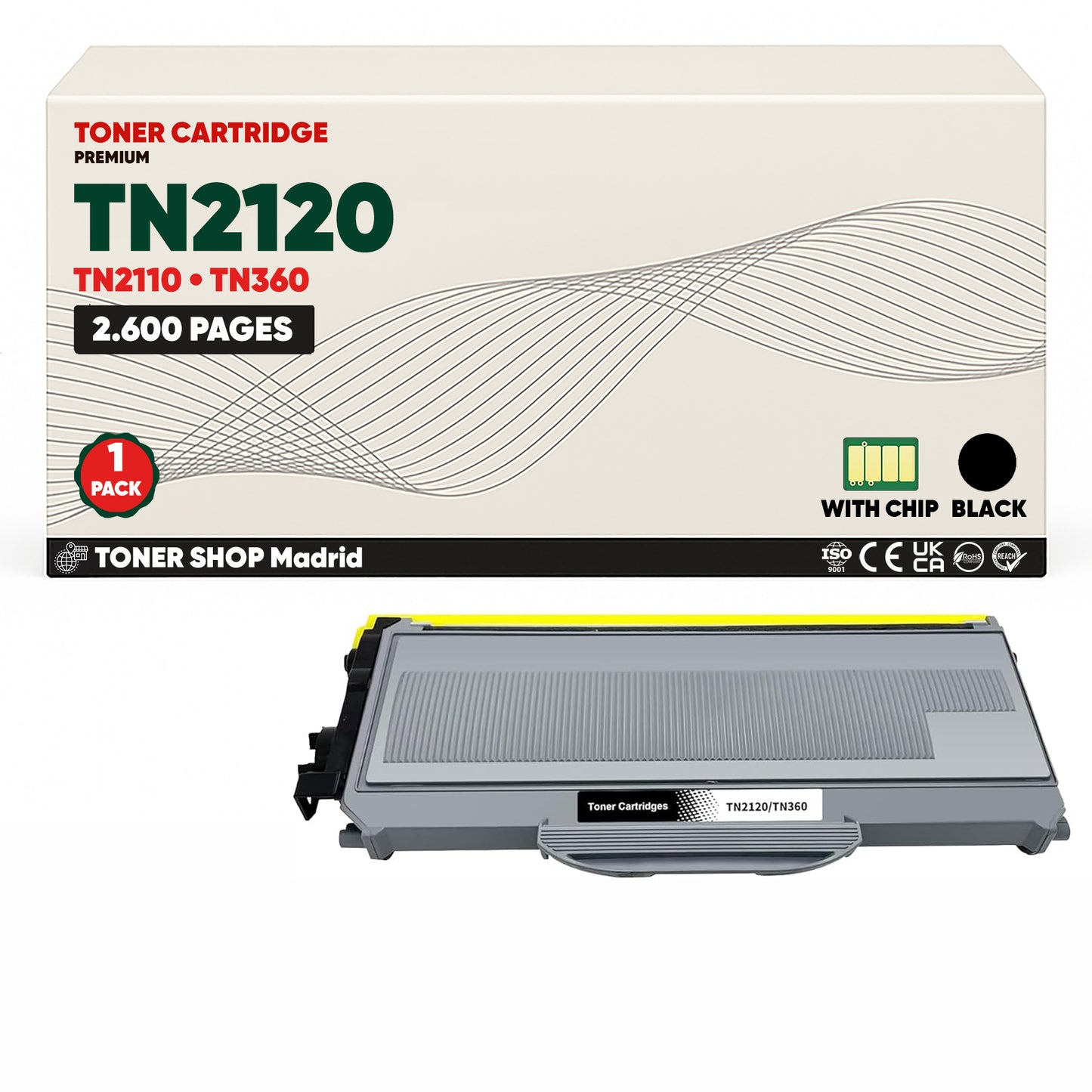 BDink Cartucho Tóner Compatible Brother TN2120 Negro