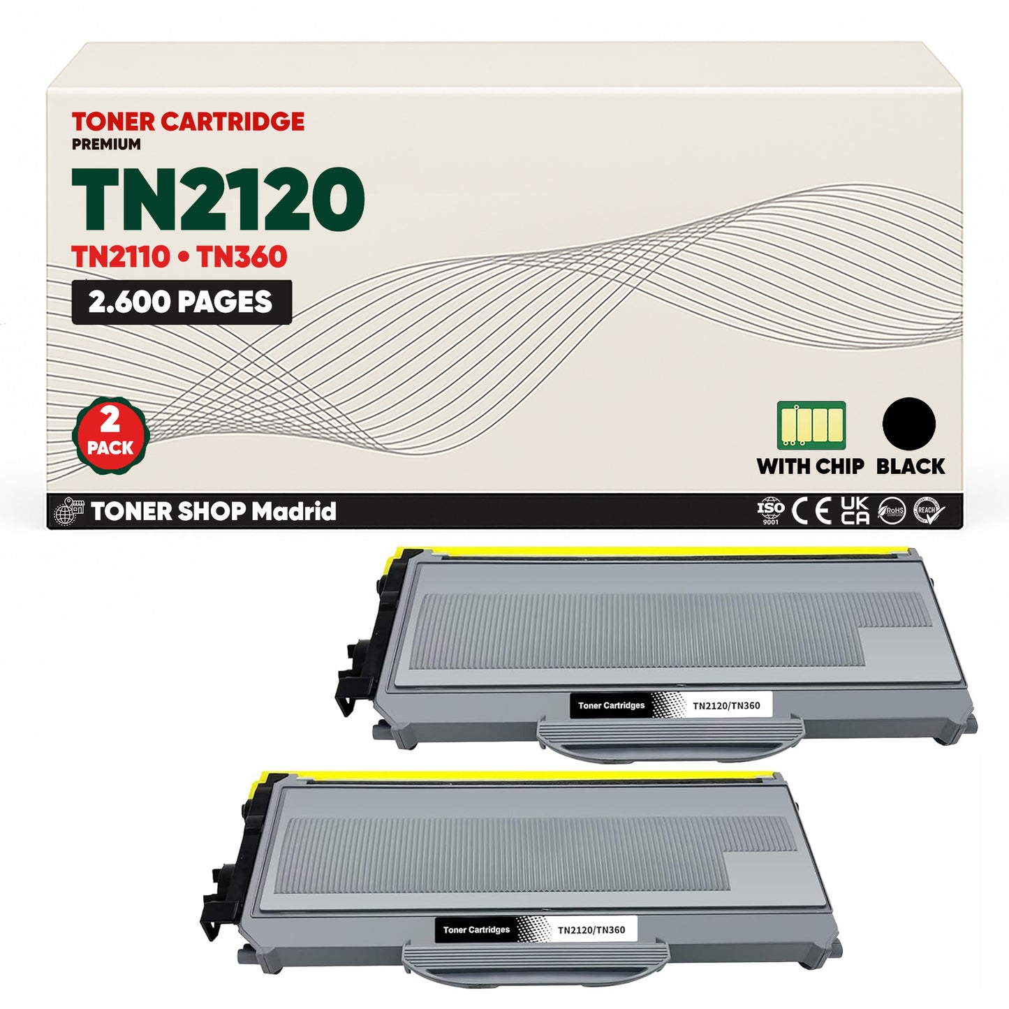 BDink Cartucho Tóner Compatible Brother TN2120 Negro