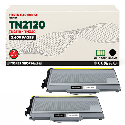 BDink Cartucho Tóner Compatible Brother TN2120 Negro