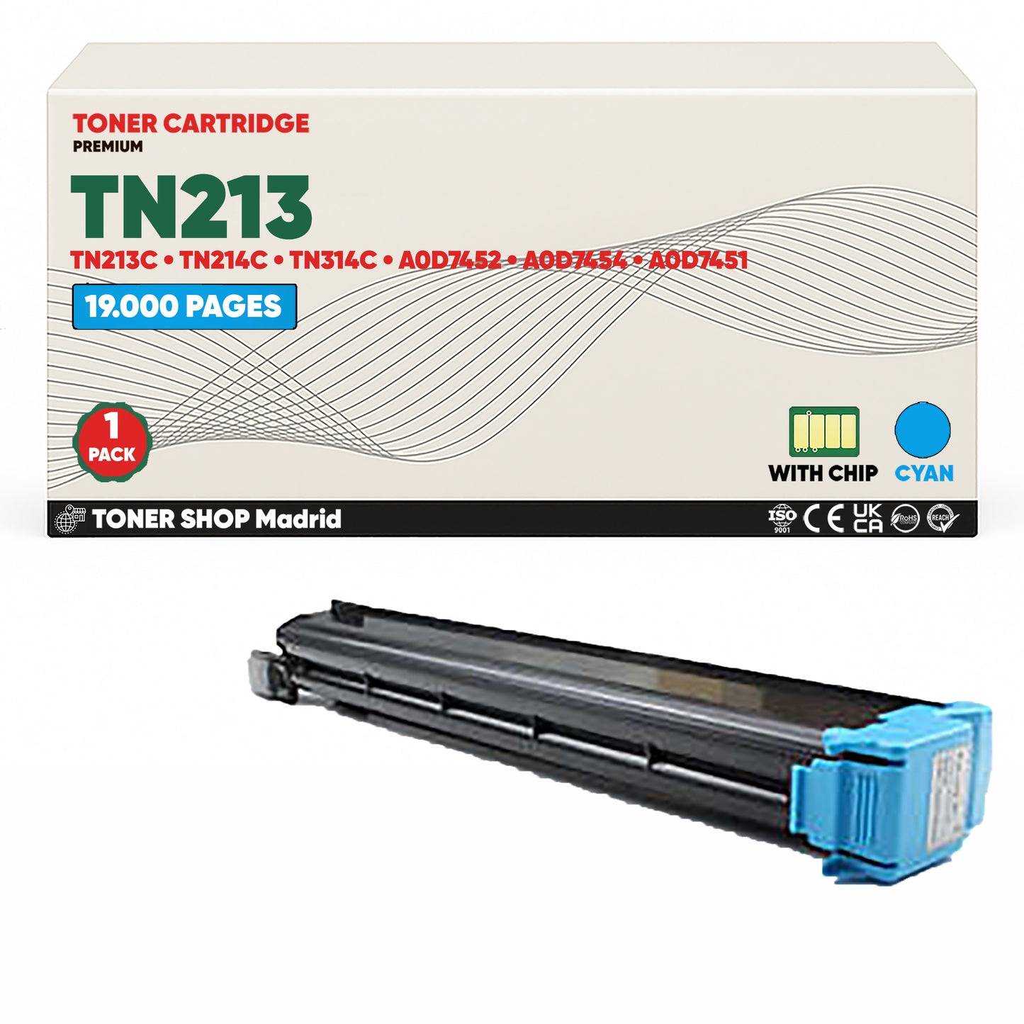 BDink Cartucho de Toner Compatible Konica Minolta TN213 (Pack 4) CMYK
