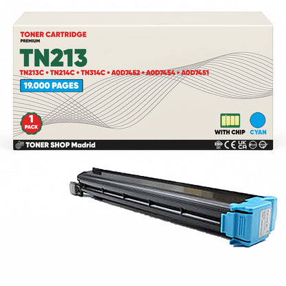 BDink Cartucho de Toner Compatible Konica Minolta TN213 (Pack 4) CMYK