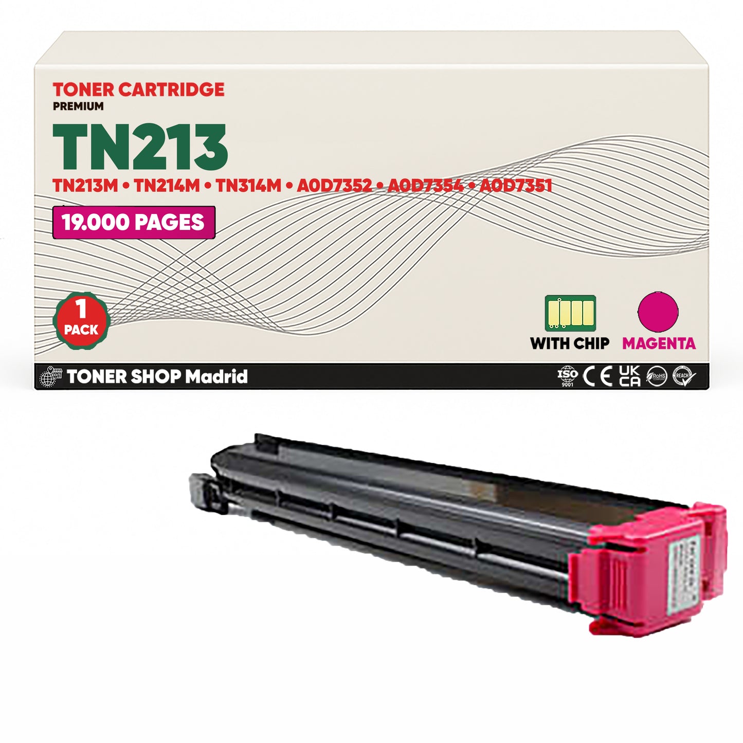 BDink Cartucho de Toner Compatible Konica Minolta TN213 (Pack 4) CMYK