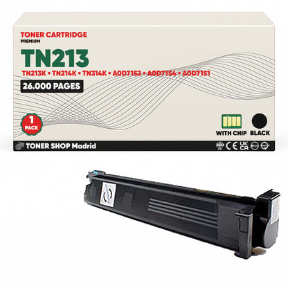 BDink Cartucho de Toner Compatible Konica Minolta TN213 (Pack 4) CMYK