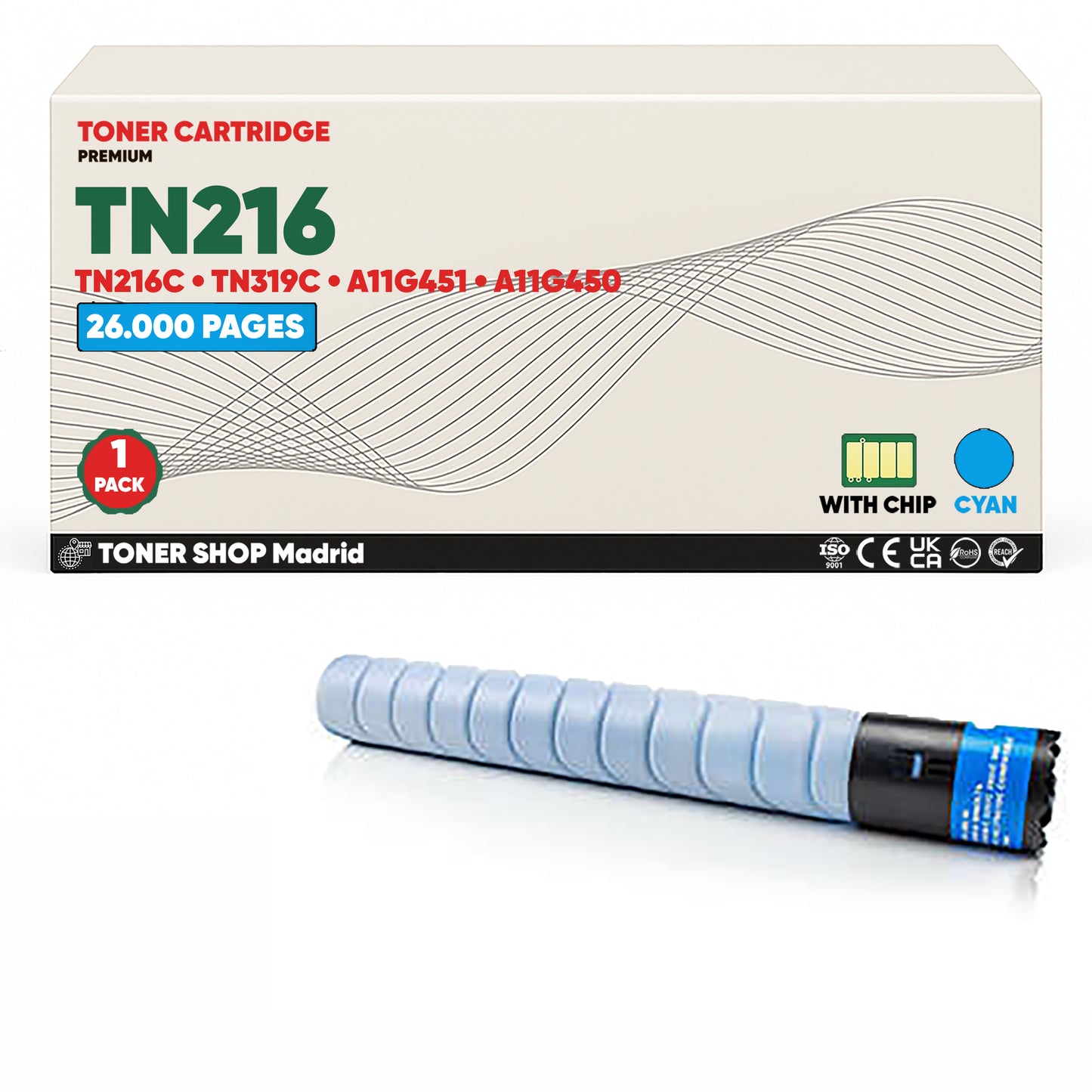 BDink Cartucho de Toner Compatible Konica Minolta TN216 (Pack 4) CMYK
