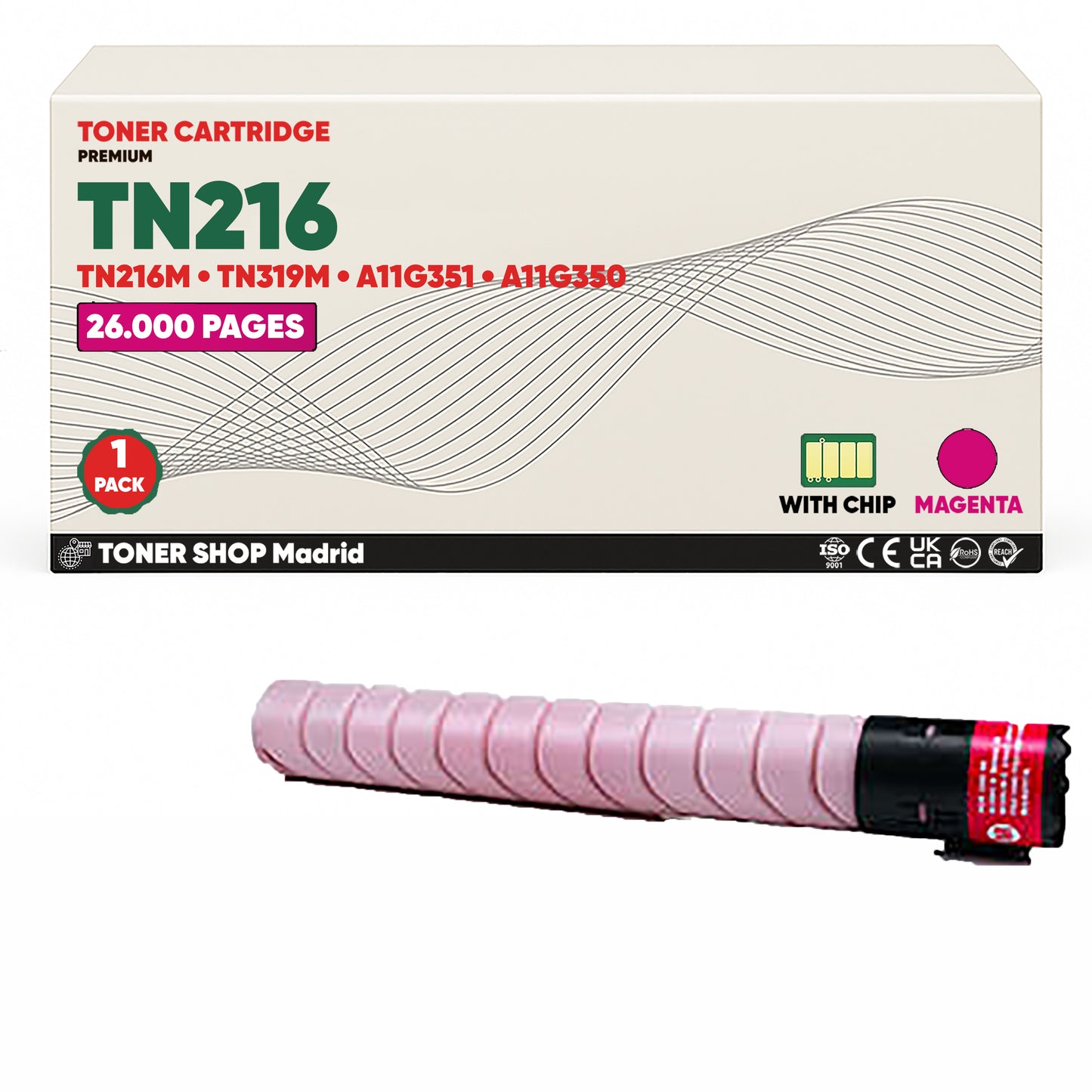 BDink Cartucho de Toner Compatible Konica Minolta TN216 (Pack 4) CMYK
