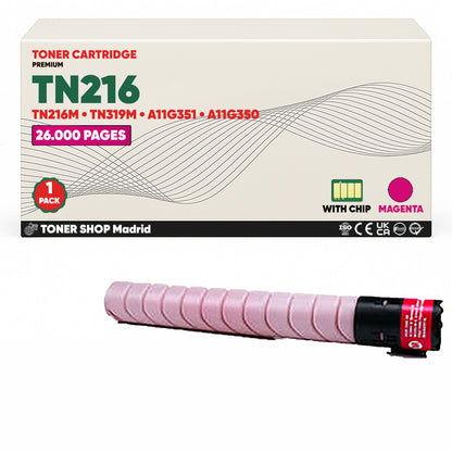 BDink Cartucho de Toner Compatible Konica Minolta TN216 (Pack 4) CMYK