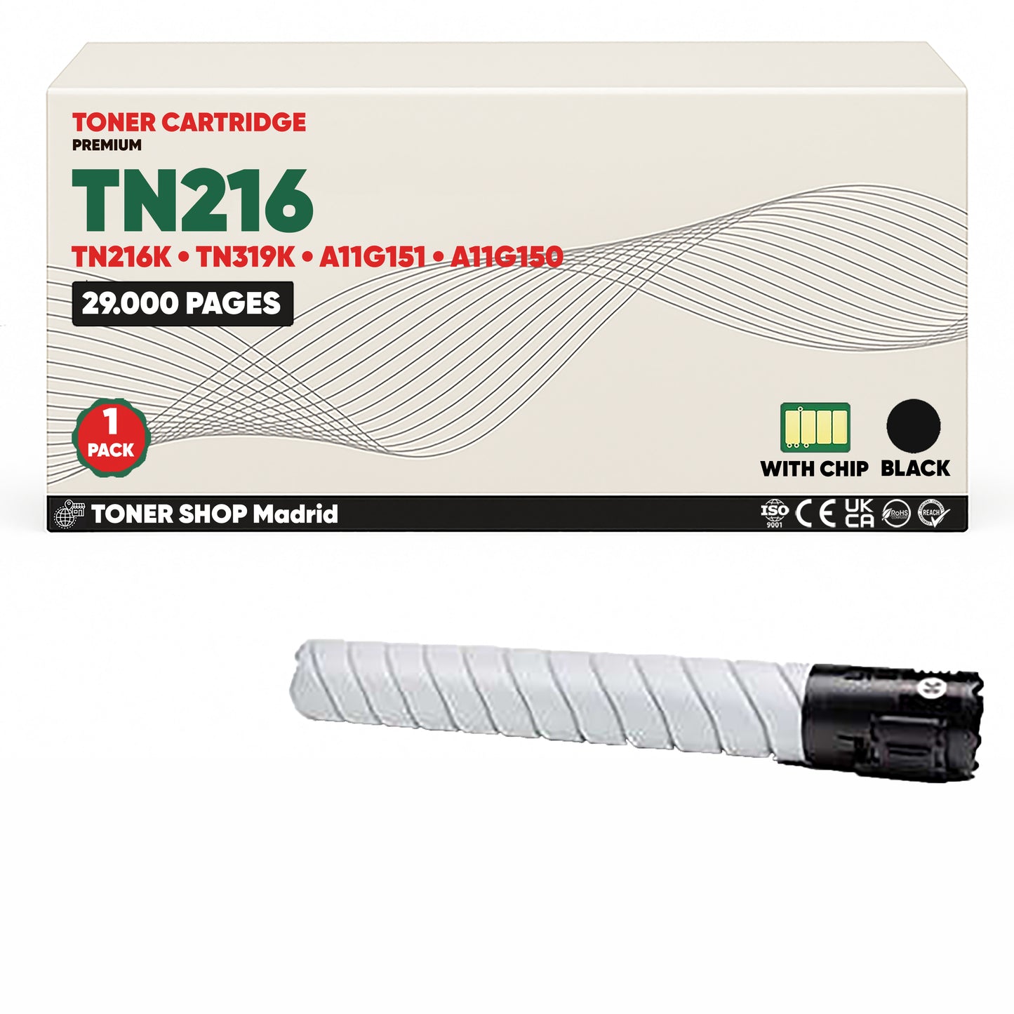 BDink Cartucho de Toner Compatible Konica Minolta TN216 (Pack 4) CMYK