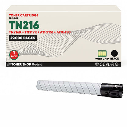 BDink Cartucho de Toner Compatible Konica Minolta TN216 (Pack 4) CMYK