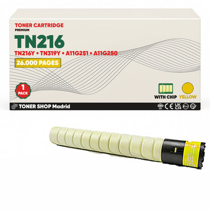 BDink Cartucho de Toner Compatible Konica Minolta TN216 (Pack 4) CMYK
