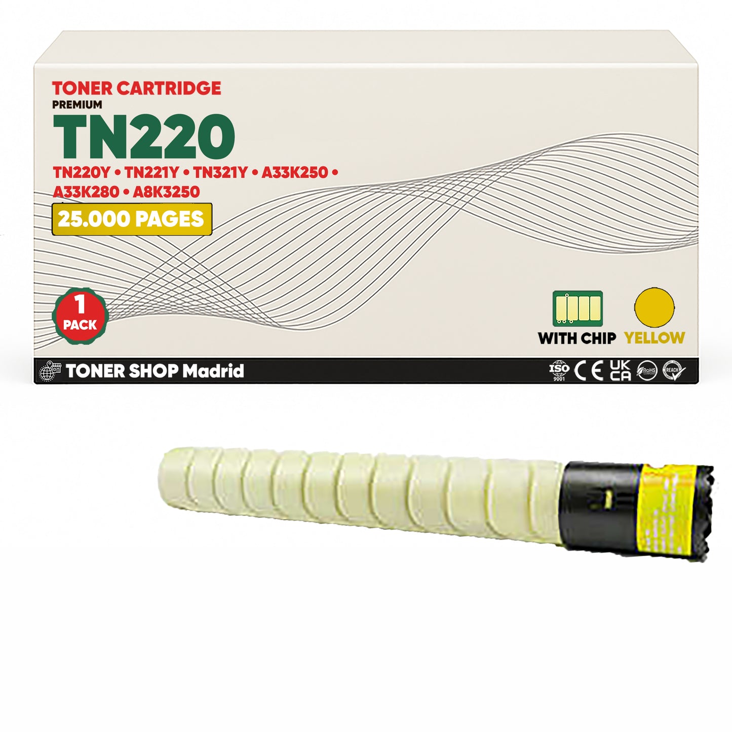 BDink Cartucho de Toner Compatible Konica Minolta TN220 (Pack 4) CMYK