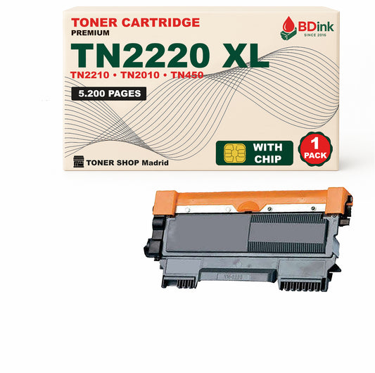 BDink Cartucho Tóner Compatible Brother TN2220 XL TN2210 XL Negro