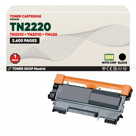 BDink Cartucho Tóner Compatible Brother TN2220 TN2210 Negro