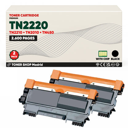 BDink Cartucho Tóner Compatible Brother TN2220 TN2210 Negro